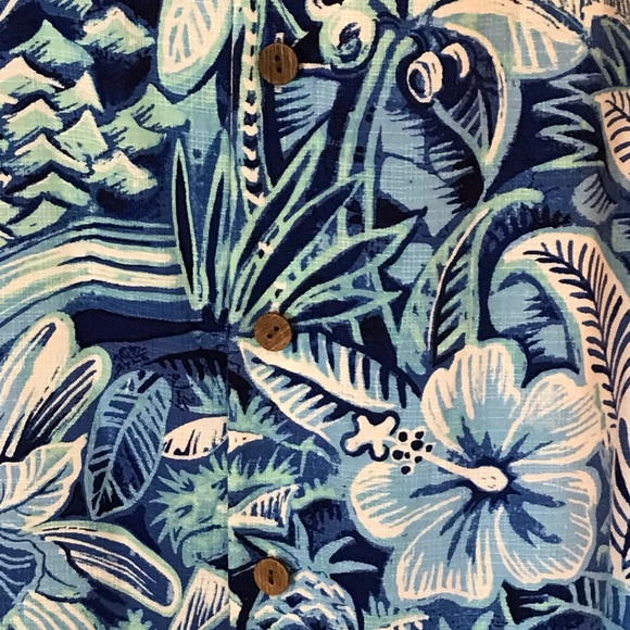 Caribbean Roundtree & Yorke tropical button down short sleeve collared shirt M - Picture 3 of 16